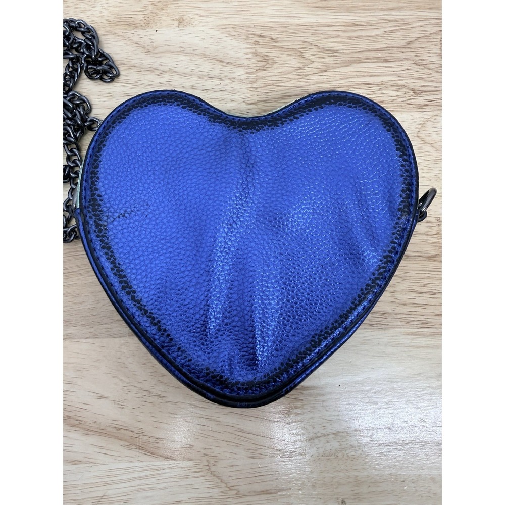 Kurt Geiger London Rainbow Heart Bag Kensington Metallic Leather Crossbody #25 - Picture 8 of 9